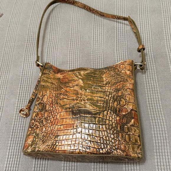 Brahmin Katie Crossbody Brown Croc-Embossed Shoulder Bag - Picture 6 of 8